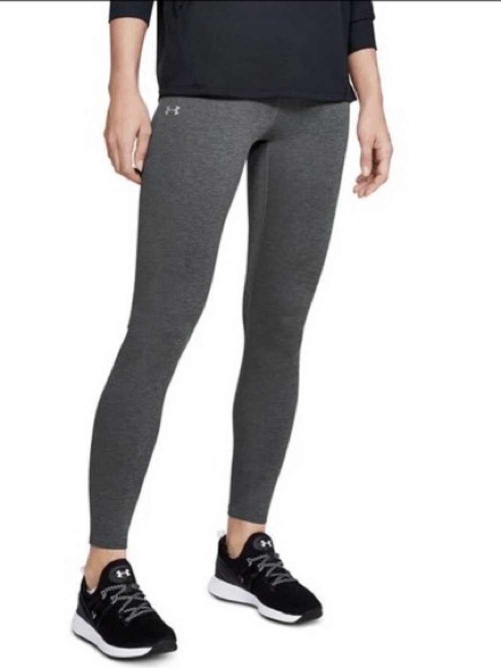 Under Armour gray cold gear hi-rise thick waistband warm compression leggings M